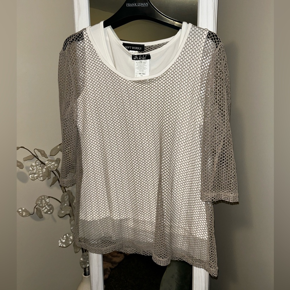 Soft works by Lyman mesh top & Oh La La tank top size Petite small